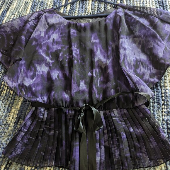 Dress Barn Purple and Black Print Top - Picture 8 of 8